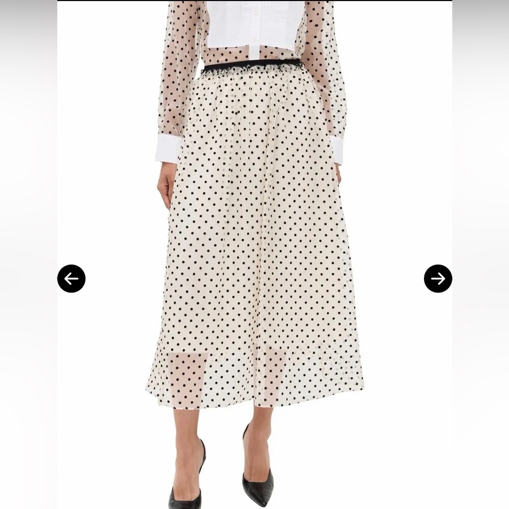 NWT Tanya Taylor Ainsley Skirt in Cream/Black Multi Sz S